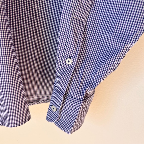 UNTUCKIT Performance Button Down Shirt Mens XX Large Blue Gingham Long Sleeve - Picture 7 of 9